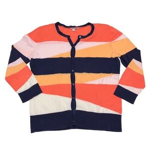 Halogen Lightweight Striped Cardigan Sweater